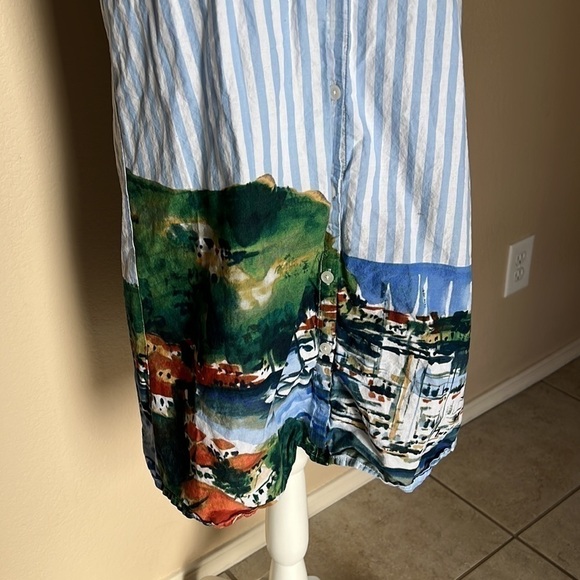 Tommy Hilfiger striped shift dress scenic sailboat print - Picture 2 of 7
